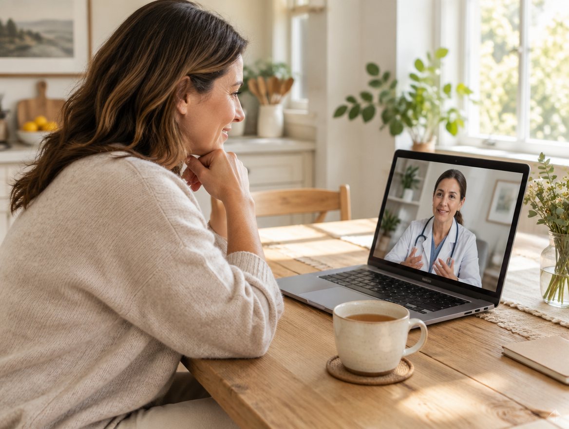A member on a video visit with an Apex MD provider